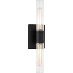 Keaton Bathroom Vanity Light - Midnight Black / Clear Fluted