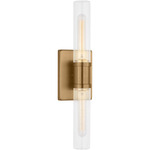 Keaton Bathroom Vanity Light - Satin Brass / Clear Fluted