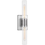 Keaton Bathroom Vanity Light - Brushed Nickel / Clear Fluted