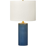 Lauren Table Lamp - Deep Ocean Crackle / White Linen