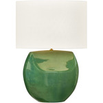 Pente Table Lamp - Green / White Linen