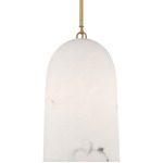 Savina Pendant - Burnished Brass / Mineral Opaline