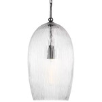 Serafina Pendant - Aged Iron / Clear Striped