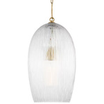 Serafina Pendant - Burnished Brass / Clear Striped