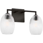 Serafina Bathroom Vanity Light - Aged Iron / Clear Striped