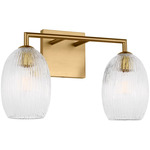 Serafina Bathroom Vanity Light - Burnished Brass / Clear Striped