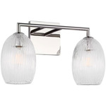 Serafina Bathroom Vanity Light - Polished Nickel / Clear Striped