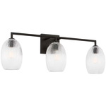 Serafina Bathroom Vanity Light - Aged Iron / Clear Striped