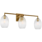 Serafina Bathroom Vanity Light - Burnished Brass / Clear Striped