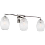 Serafina Bathroom Vanity Light - Polished Nickel / Clear Striped