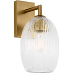 Serafina Wall Sconce - Burnished Brass / Clear Striped