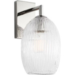 Serafina Wall Sconce - Polished Nickel / Clear Striped