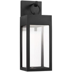 Sesha Outdoor Wall Light - Textured Black / Etched White