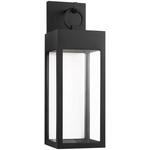 Sesha Outdoor Wall Light - Textured Black / Etched White