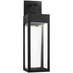 Sesha Outdoor Wall Light - Textured Black / Etched White