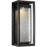 Urbandale Outdoor Wall Sconce - Textured Black / Clear Water