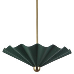 Furrow Pendant - Pine Green / Opal