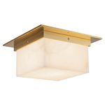 Mineral Large Square Ceiling Light - Patina Brass / Alabaster