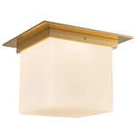 Mineral Large Square Ceiling Light - Patina Brass / Opal