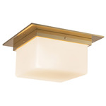 Mineral Large Square Ceiling Light - Patina Brass / Opal