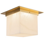 Mineral Large Square Ceiling Light - Patina Brass / Alabaster