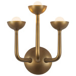 Spade Triple Wall Sconce - Vintage Brass / Frost