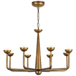 Spade Chandelier - Vintage Brass / Frost