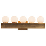 Sinclair Large Bathroom Vanity Light - Vintage Brass / Opal