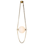 Petra Pendant - Vintage Brass / Cloudy Glass