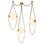 Petra Drape Chandelier - Vintage Brass / Cloudy Glass