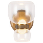 Sutton Wall Sconce - Vintage Brass / Clear