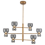 Sutton Chandelier - Vintage Brass / Smoke
