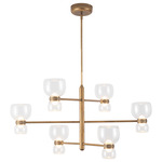 Sutton Chandelier - Vintage Brass / Clear