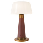 Clemence Portable Table Lamp - Burgundy / Opal