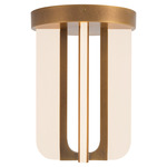 Anders Semi Flush Ceiling Light - Vintage Brass / White Acrylic