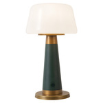 Clemence Portable Table Lamp - Pine Green / Opal