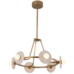 Dahlia Chandelier - Vintage Brass / Alabaster