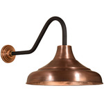 Key Largo Wall Sconce w/Gooseneck Arm - Antique Copper