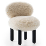 Flock CS2 Fluffy Chair - Black Stained Ash / Ivoire