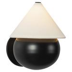 Rowan Color-Select Wall Light - Matte Black / White Linen