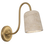 Bromley Wall Sconce - Brushed Gold / Travertine