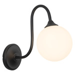 Bancroft Wall Sconce - Matte Black / Matte Opal