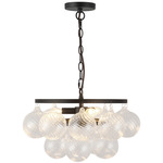 Faye Chandelier - Matte Black / Clear