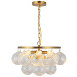 Faye Chandelier - Brushed Gold / Clear
