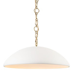 Grant Curved Pendant - Antique White / Brass
