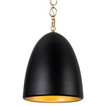 Grant Pendant - Matte Black / Brass