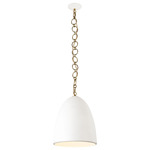 Grant Pendant - Antique White / Brass