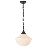 Farrah Pendant - Matte Black / Opal