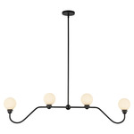 Beckett Linear Pendant - Matte Black / Matte Opal