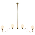 Beckett Linear Pendant - Brushed Gold / Matte Opal